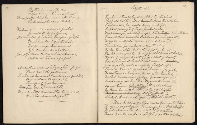 Handskrift av Aleksis Kivi